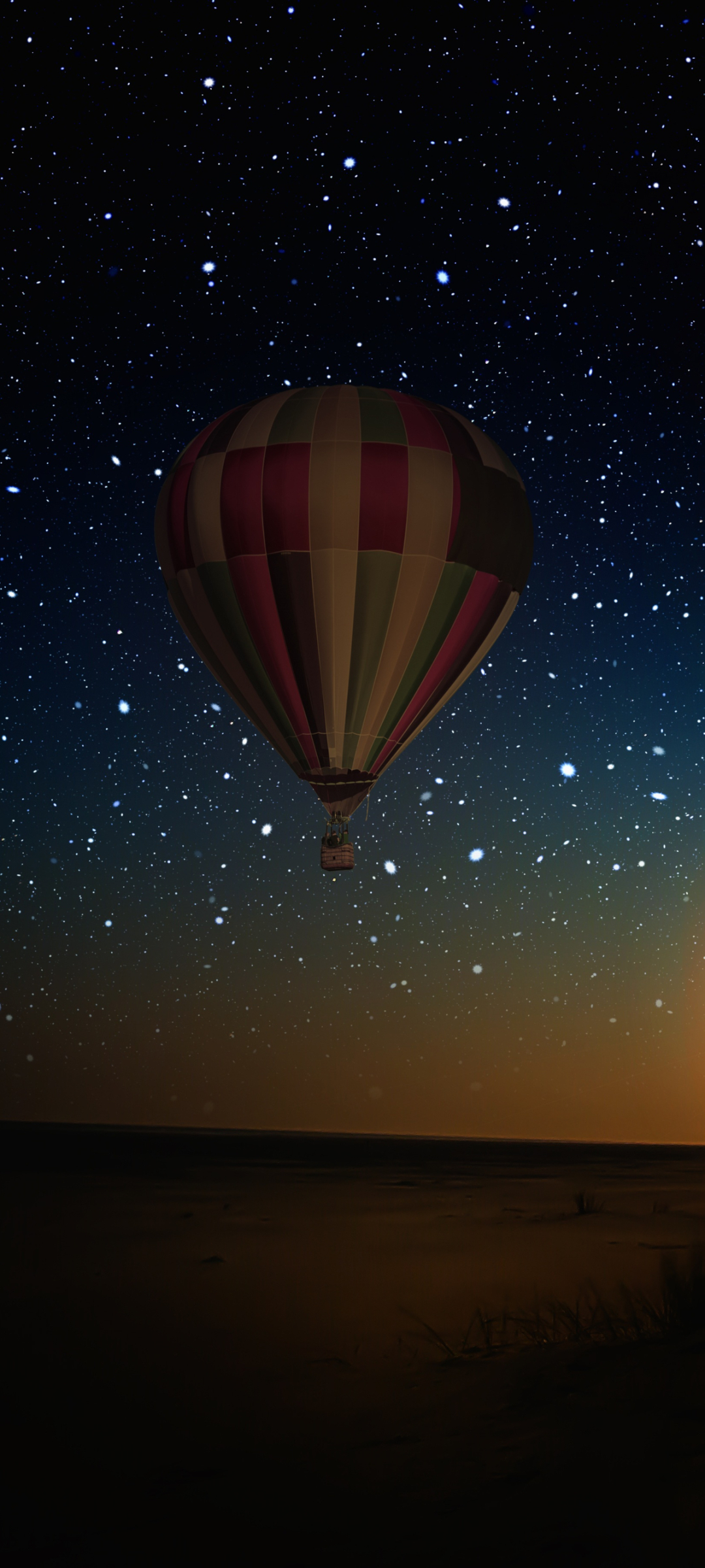 Hot Air Balloon on a Starry Night