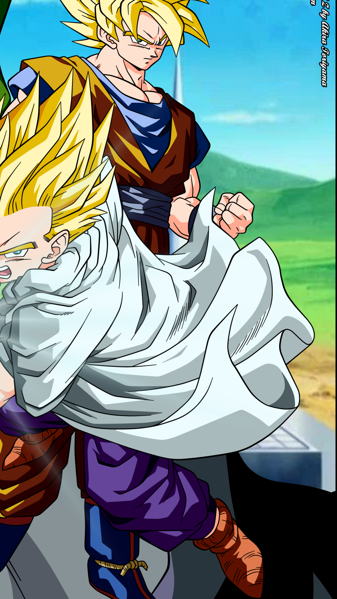 dragon ball z, goku ssj1 and gohan ssj1 in the cell saga, azazp2008