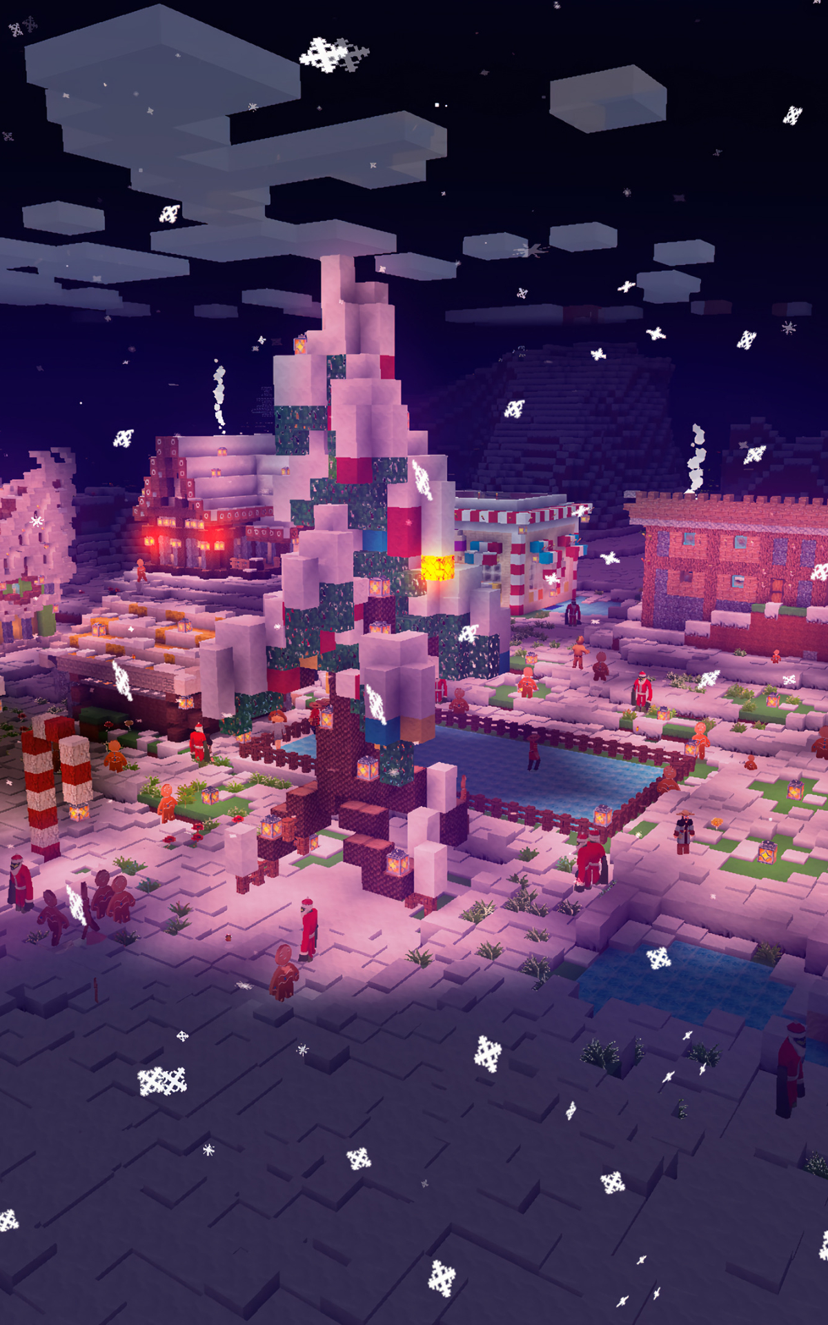 Christmas Village Minecraft Wallpaper - Mobile Abyss