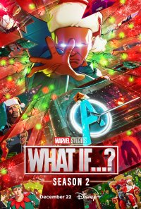Colorful phone wallpaper featuring 'Marvel Studios What If...? Season 2' with vibrant superhero artwork, releasing December 22 on Disney+.