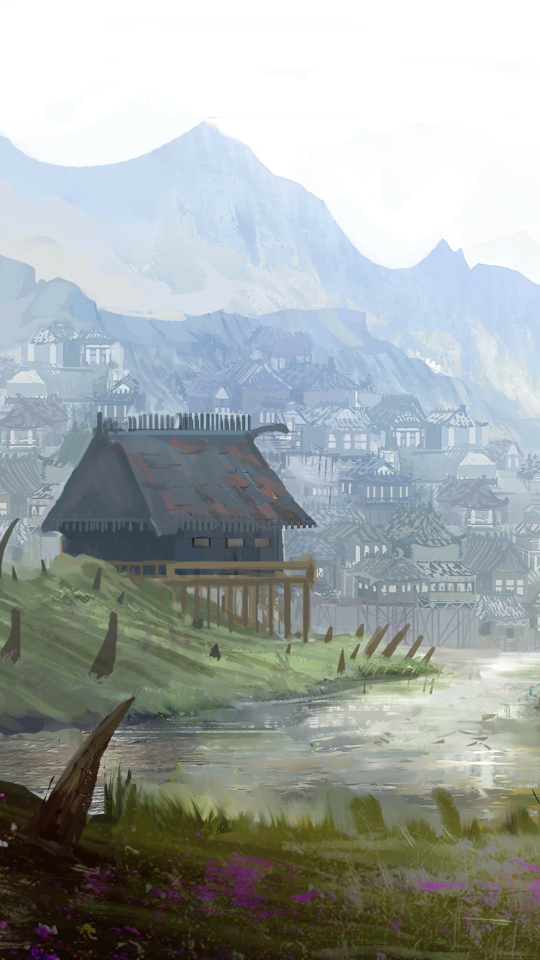 Download Fantasy Landscape Fantasy Landscape Phone Wallpaper