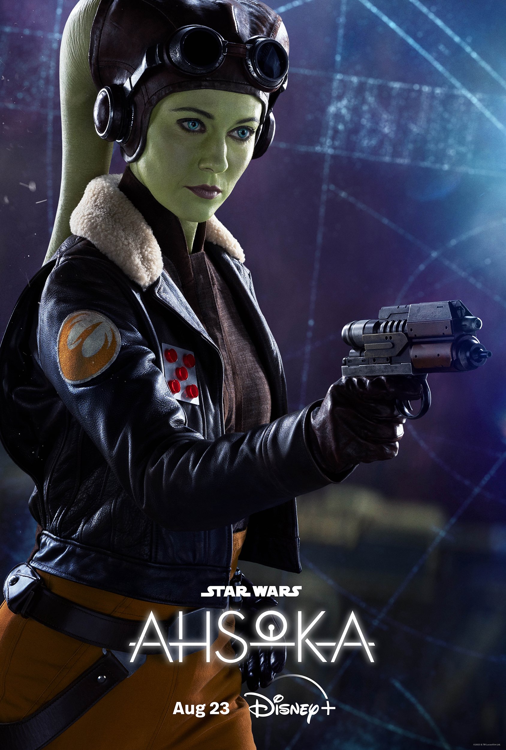 Ahsoka Tano-themed phone wallpaper featuring a stylized portrayal inspired by Star Wars, with a release date for a Disney+ series.