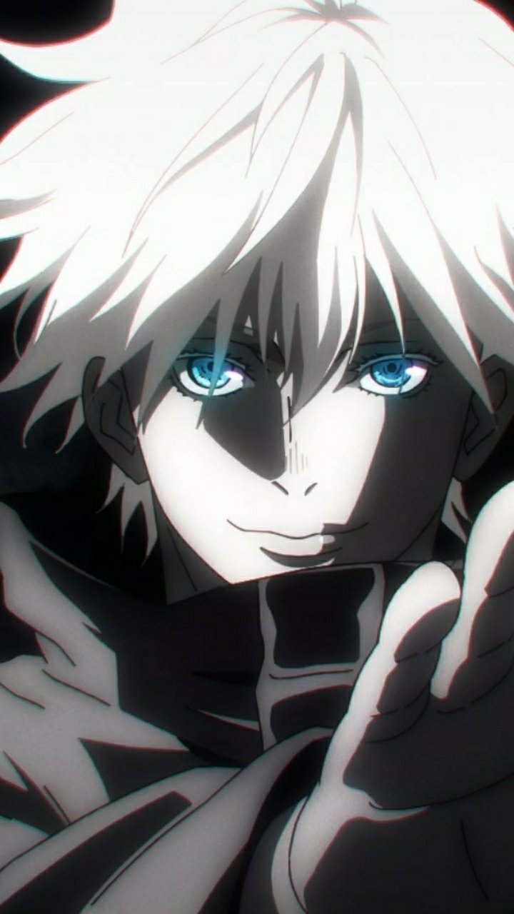 Download White Hair Purple Eyes Anime Jujutsu Kaisen Phone Wallpaper