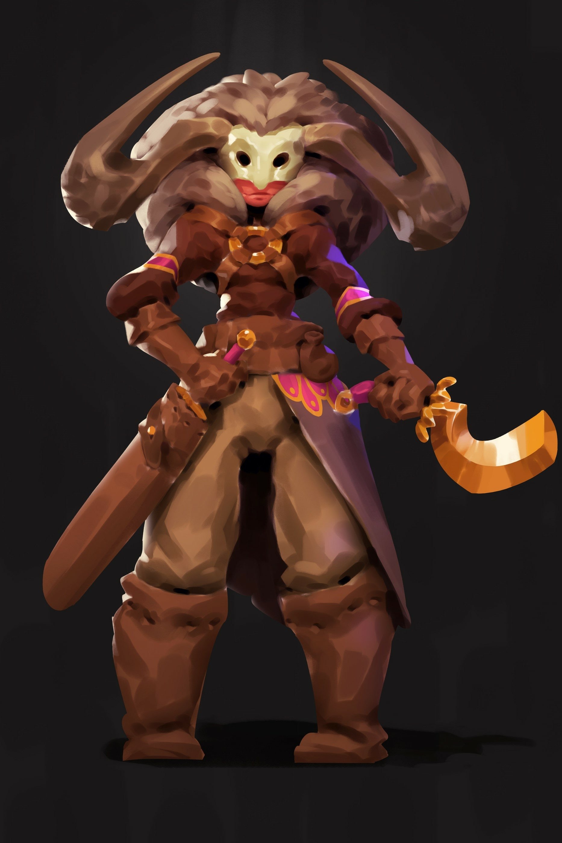 Fantasy rabbit warrior with sword digital illustration for phone wallpaper.