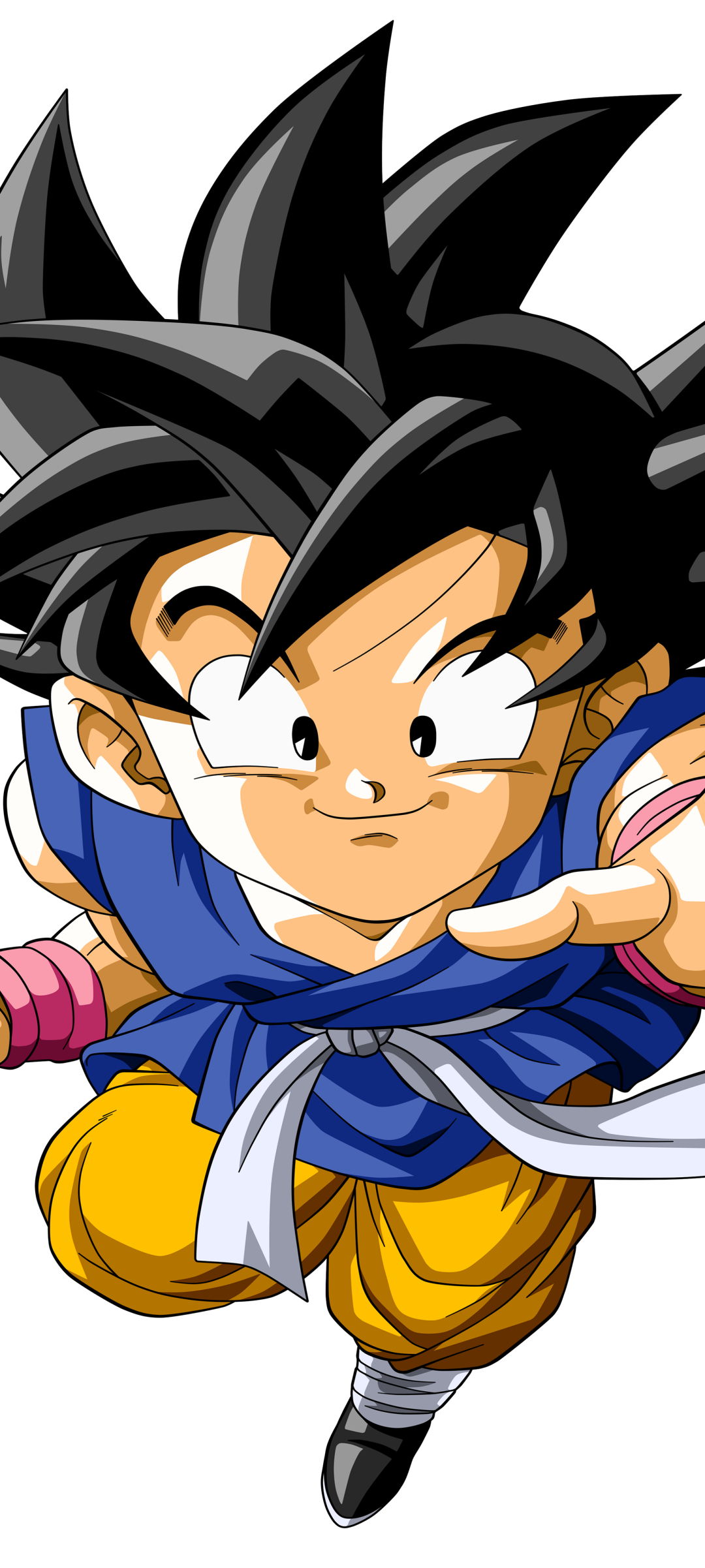 Phone wallpaper featuring Goku from the anime Dragon Ball GT in a dynamic pose, vibrant colors, compatible with both iPhones and Android phones.