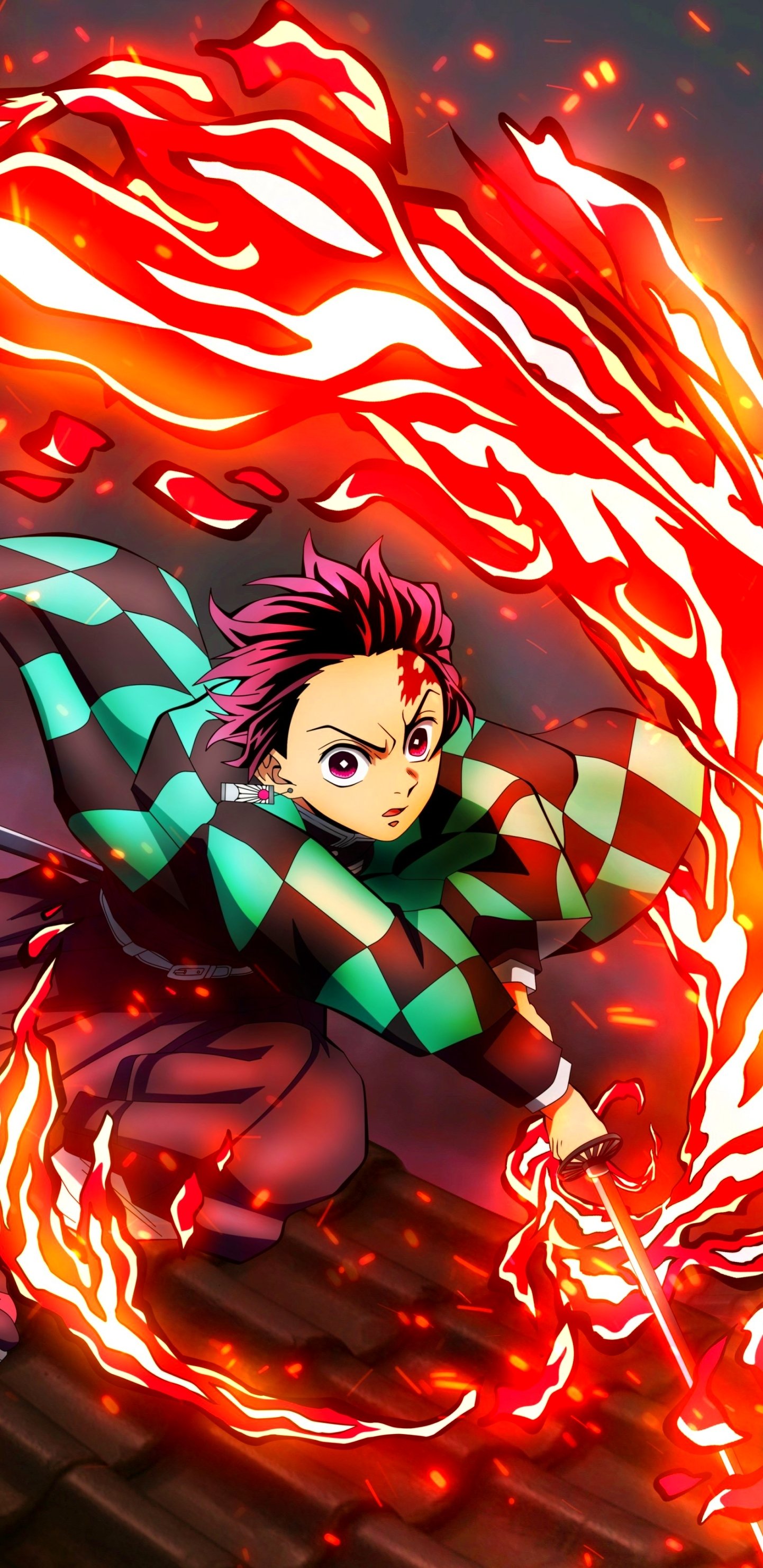 Download Anime Demon Slayer: Kimetsu No Yaiba Tanjiro Kamado Phone Wallpaper