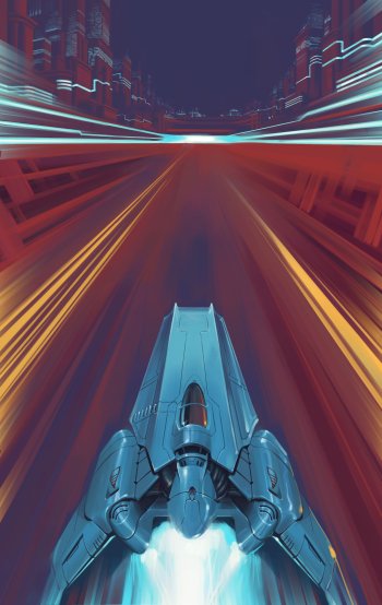 WipEout Omega Collection game-inspired phone wallpaper featuring high-speed futuristic racing craft.