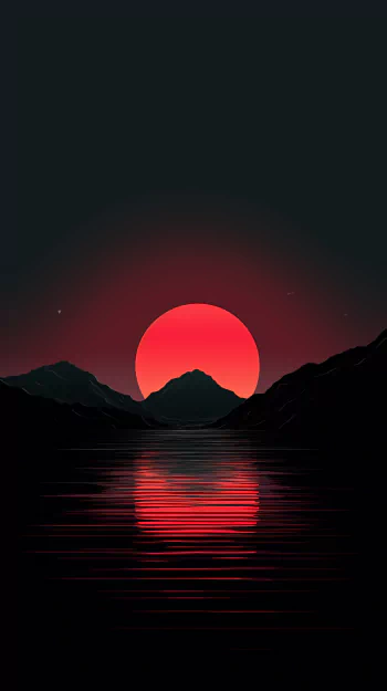 red sun wallpaper