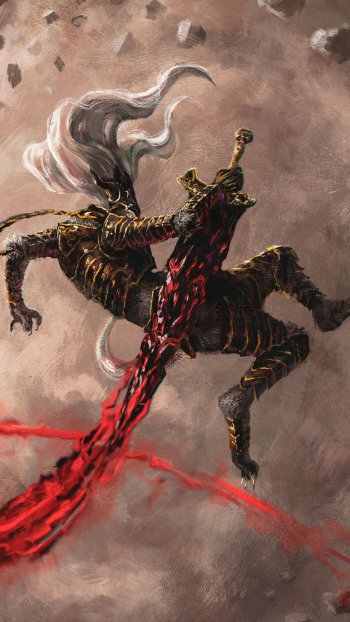 Elden Ring's Maliketh the Black Blade character art for phone wallpaper, featuring dynamic pose with flowing cape and red spectral blade.