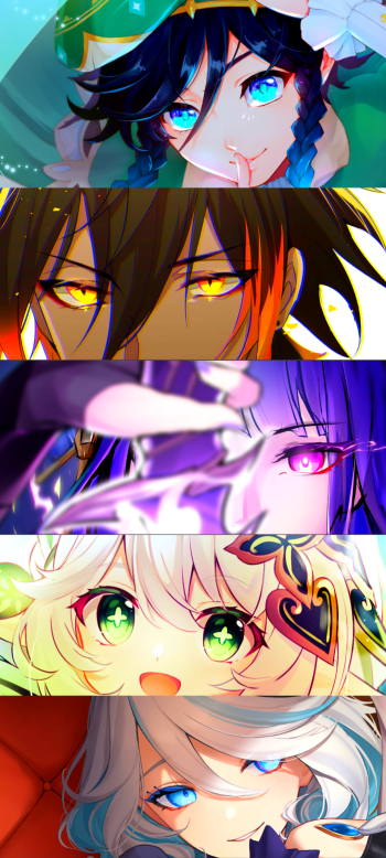 Archons Genshin Impact Zhongli (Genshin Impact) Furina (Genshin Impact) Venti (Genshin Impact) video game Five Archon Phone Wallpaper