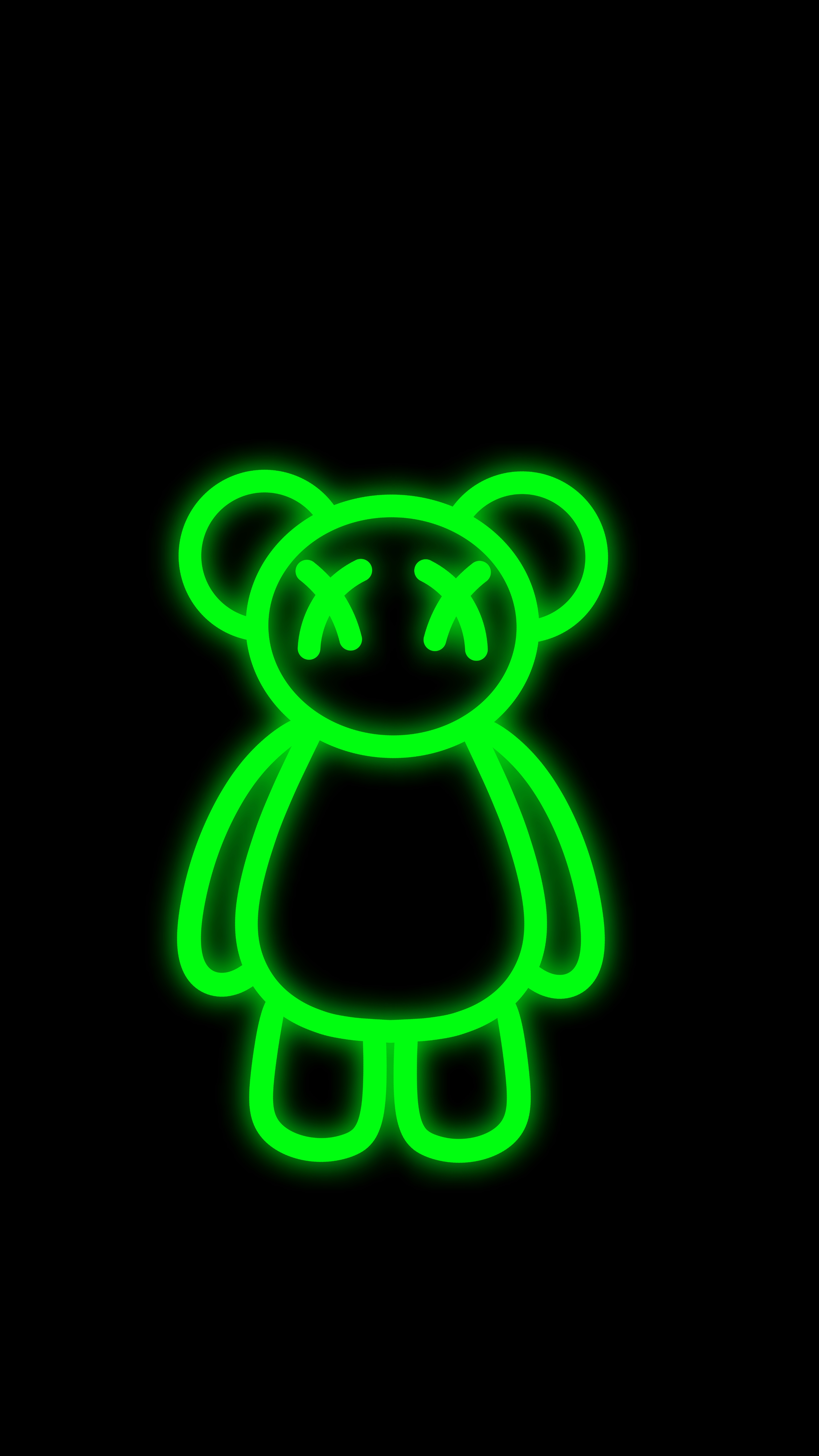 Neon bear by JORSART