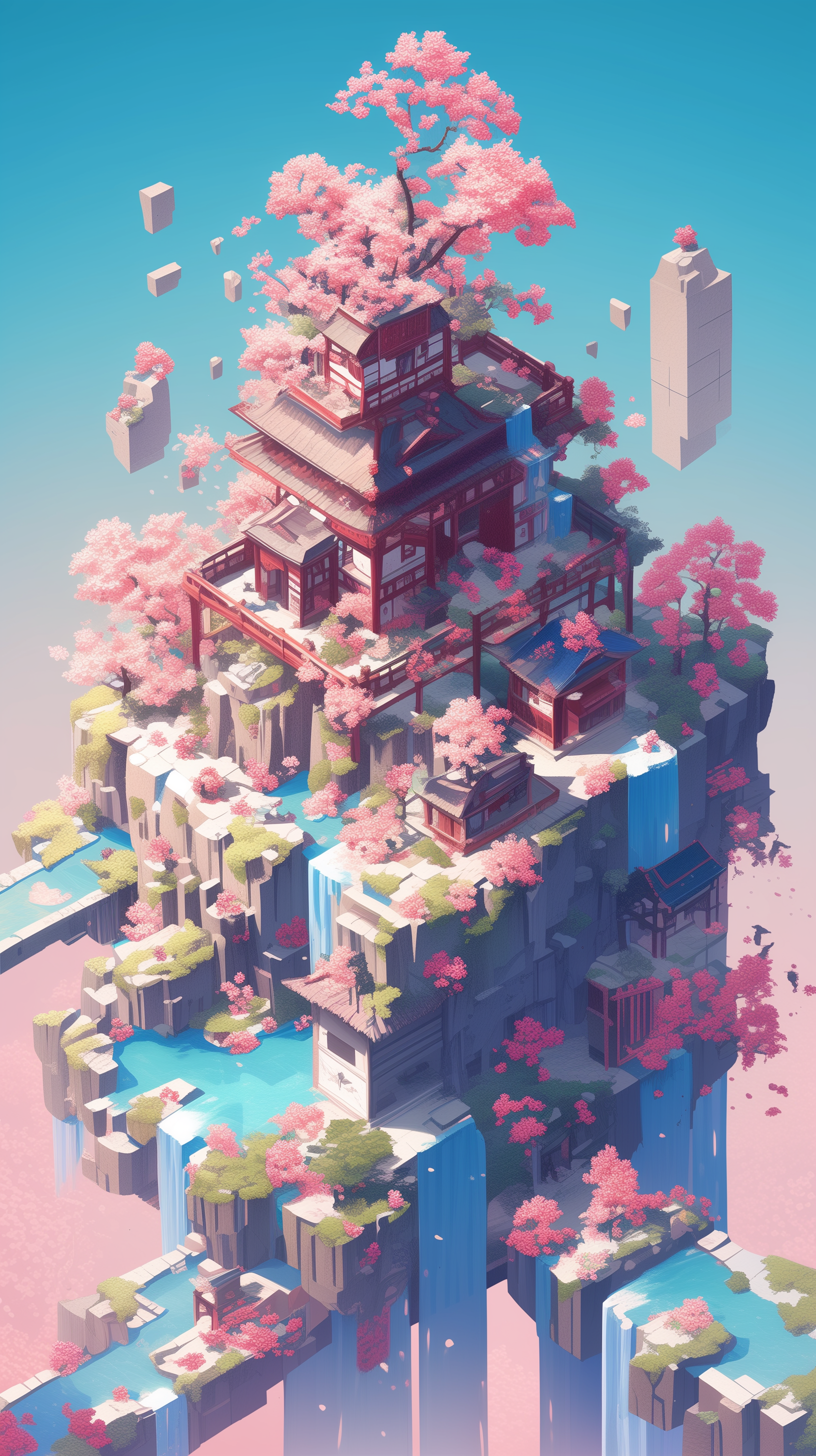 Stream wallpapers Pixel city isometric background - Game wallpapers