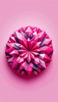 Hot pink abstract geometric flower design phone wallpaper.