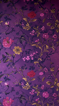 Elegant purple floral phone wallpaper featuring intricate flower patterns for a stylish background.