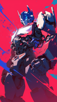Vibrant Optimus Prime phone wallpaper from Transformers with dynamic red and blue artwork.
