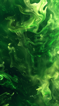 Abstract green aesthetic swirls phone wallpaper.