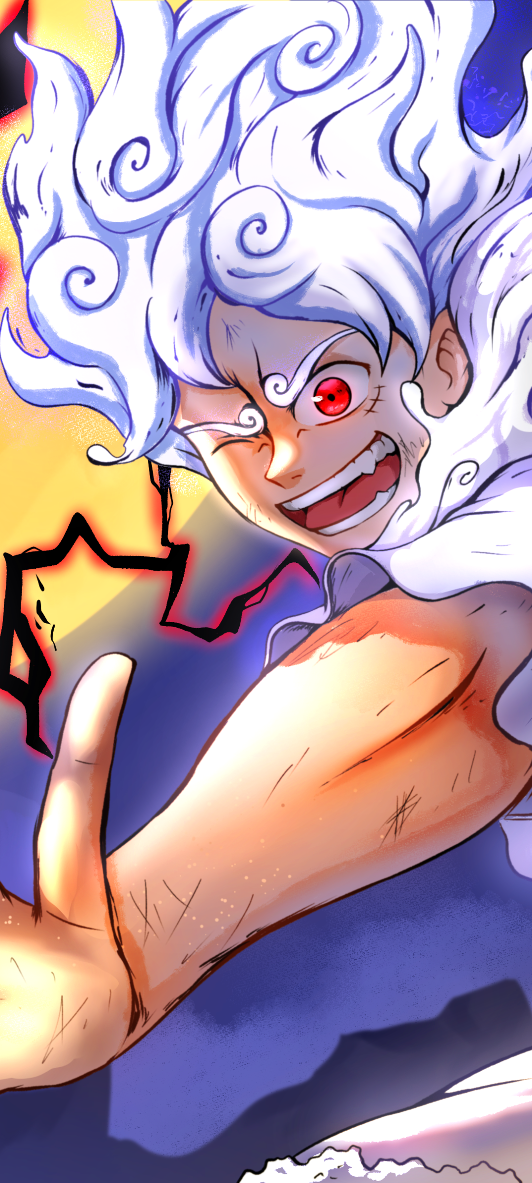 Download Gear 5 (One Piece) Haki (One Piece) Monkey D. Luffy Anime One Piece Phone Wallpaper