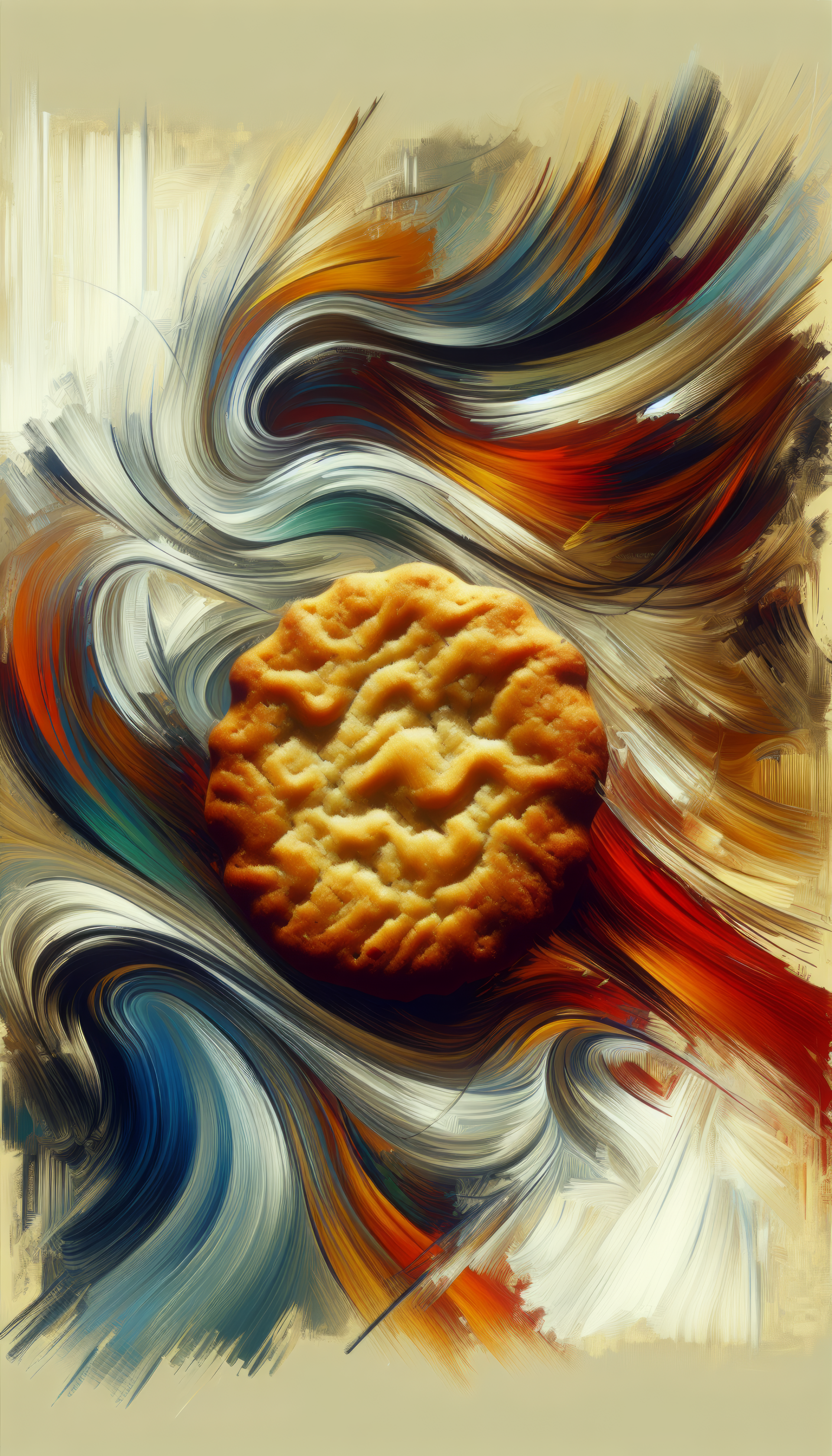 Abstract swirl-designed phone wallpaper with a sugar cookie at the center.