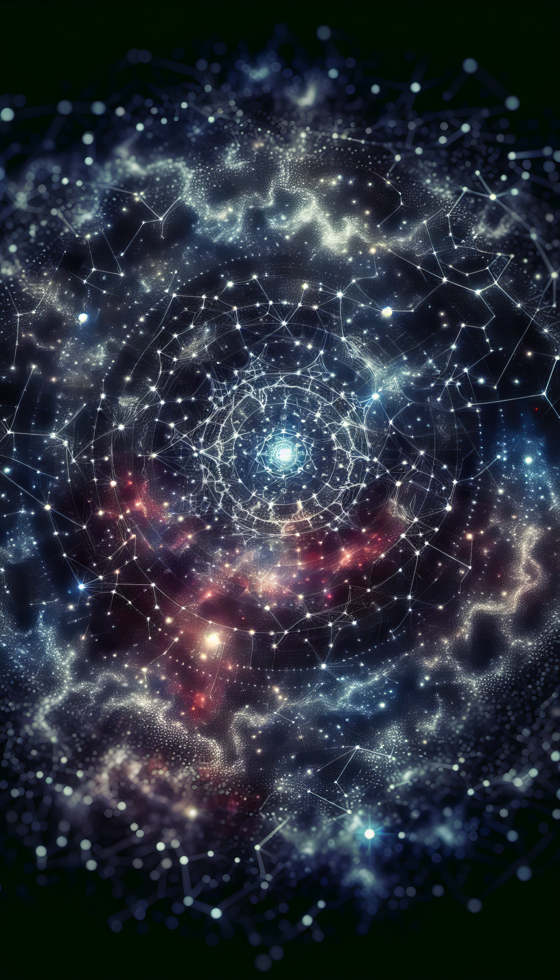 Astral star constellation design for phone wallpaper with a vibrant display of cosmic patterns and colors.