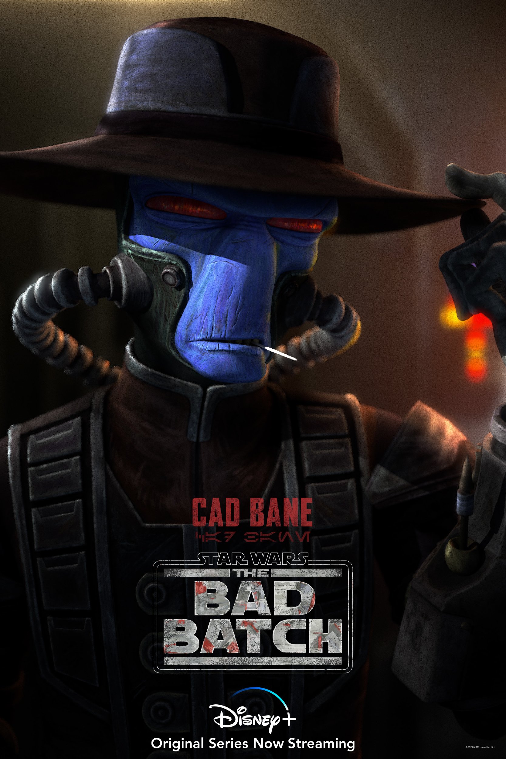 Phone wallpaper featuring Cad Bane from Star Wars: The Bad Batch TV show, now streaming on Disney+.
