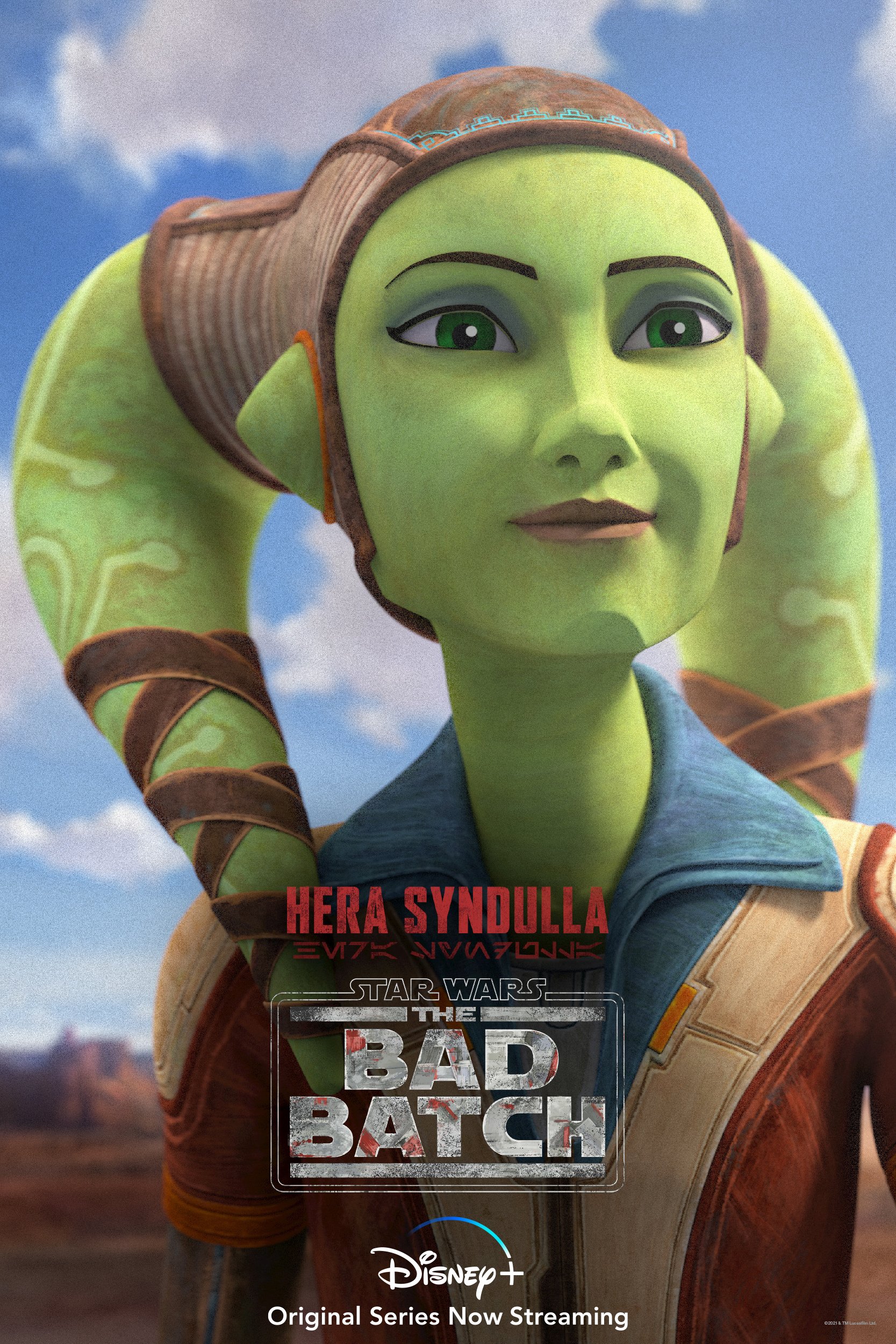 Phone wallpaper featuring Hera Syndulla from Star Wars: The Bad Batch TV show on Disney+.