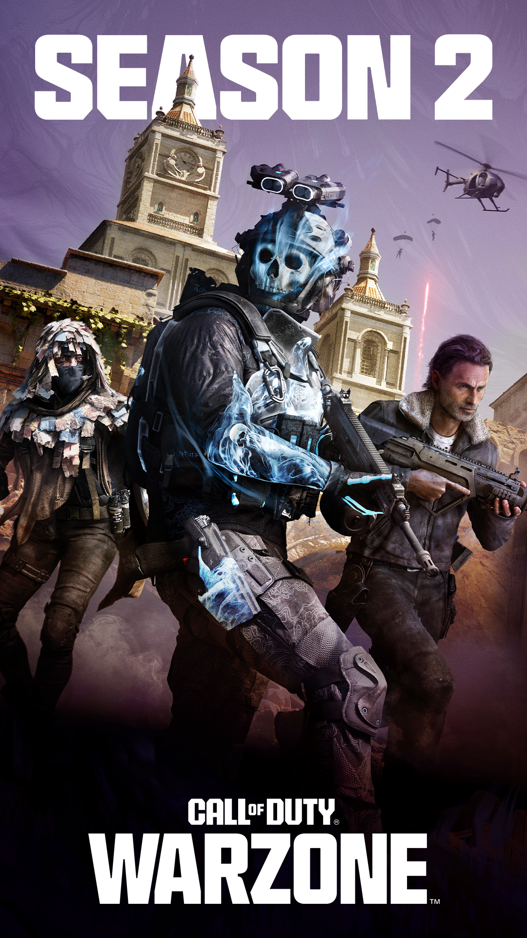Call of Duty: Modern Warfare III Season 2 phone wallpaper featuring action-packed character artwork.