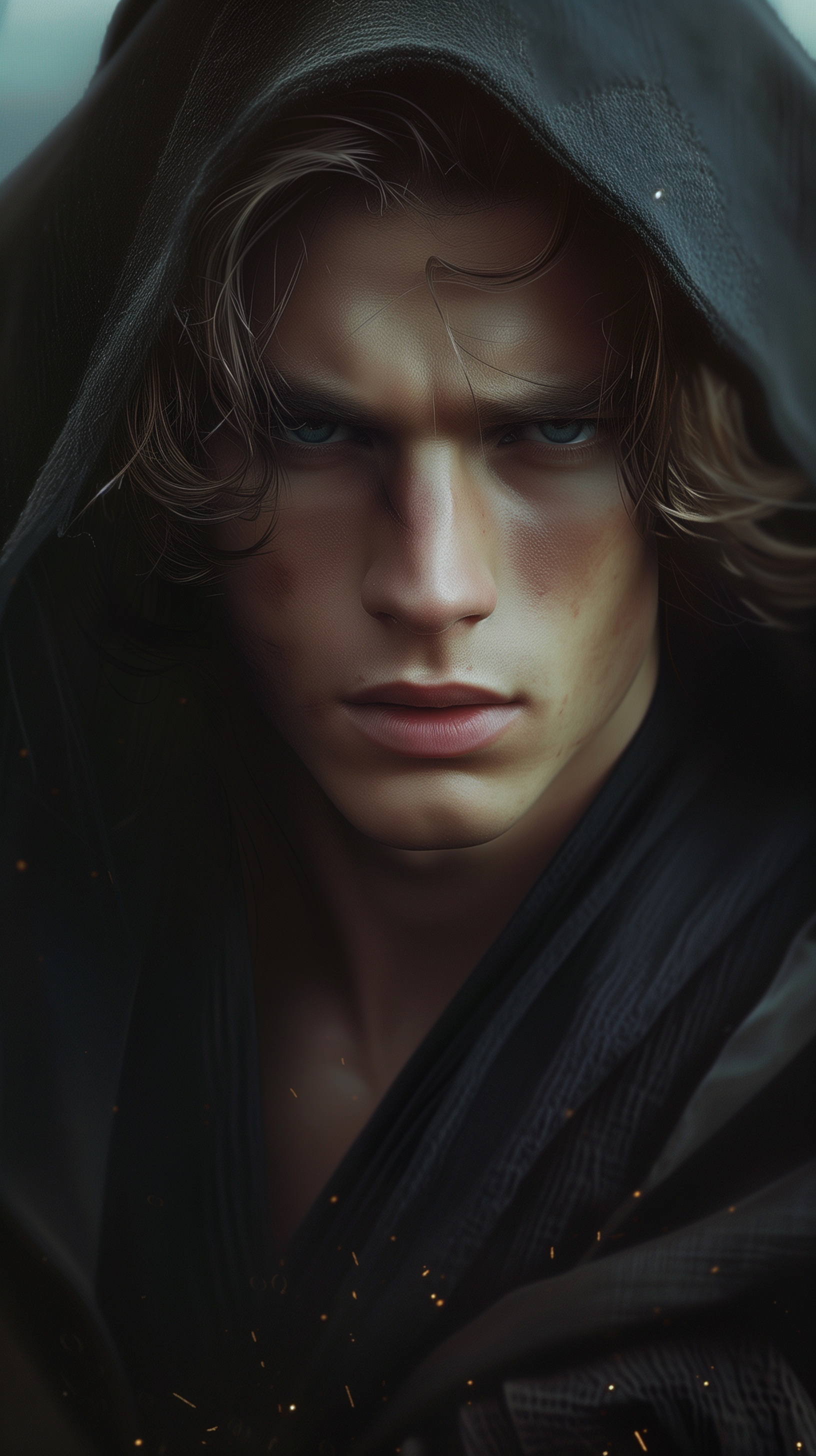 Download Star Wars Anakin Skywalker Hero Portrait Hooded Figure Phone Wallpaper by robokoboto