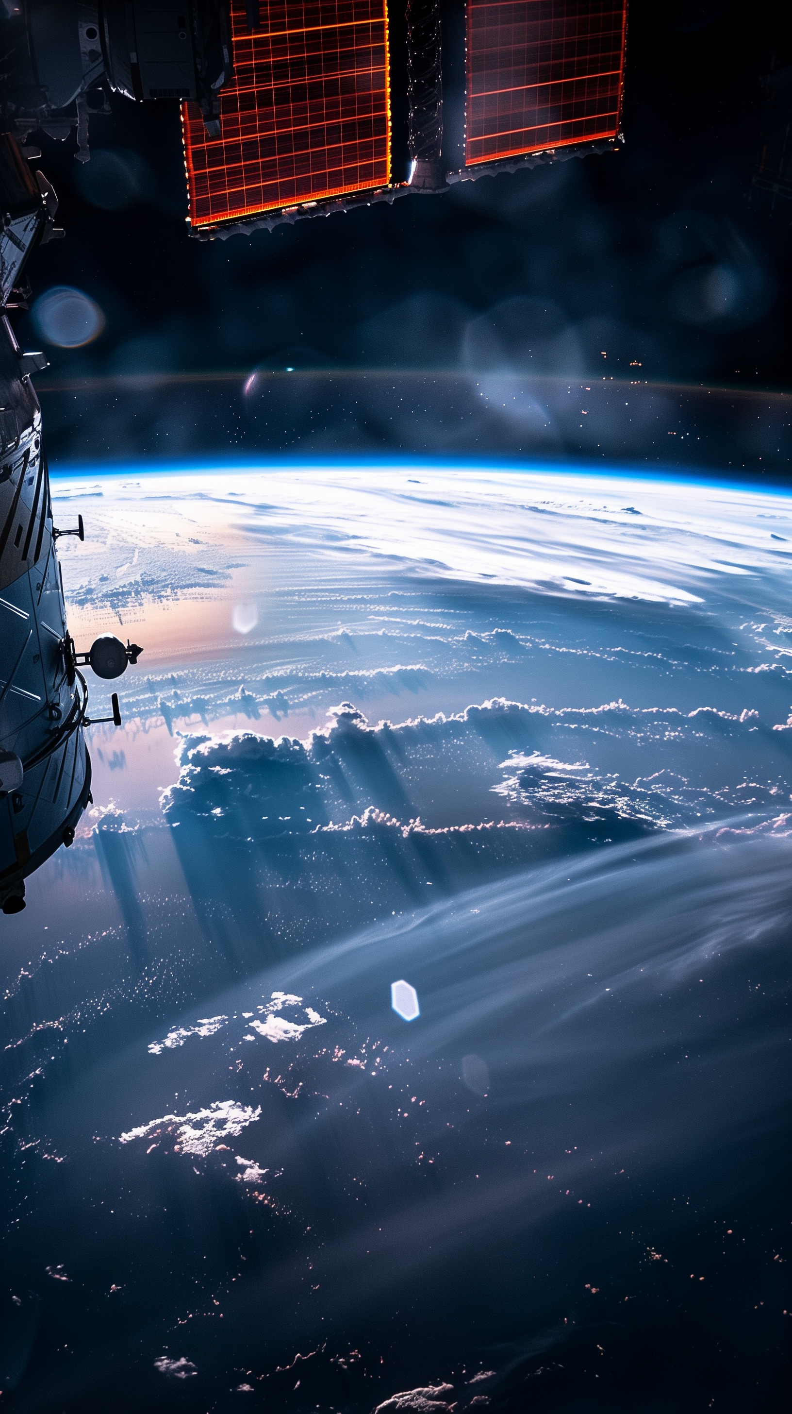 A stunning view from the International Space Station captures Earth’s atmosphere and cloud formations, showcasing NASA's breathtaking perspective of our planet.