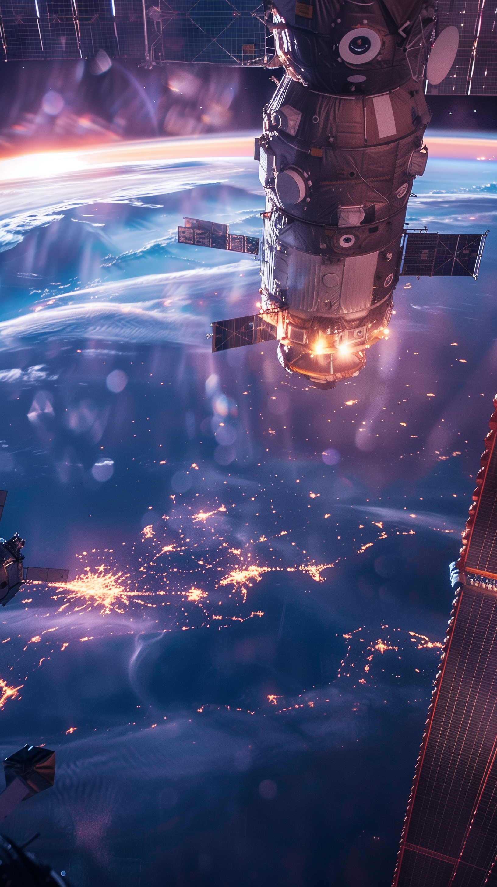 Stunning NASA International Space Station wallpaper featuring Earth's horizon for mobile phones.