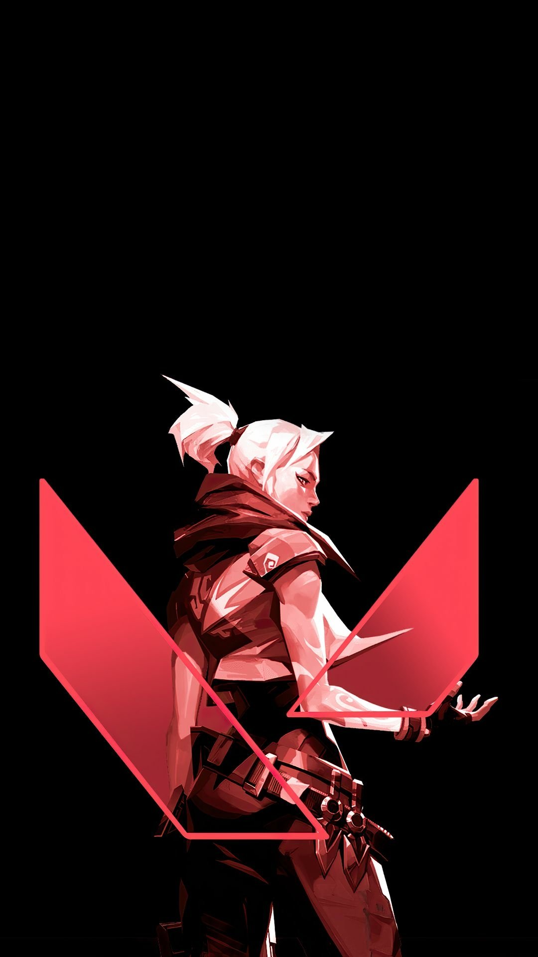 Valorant's Jett character in dynamic pose for mobile wallpaper.