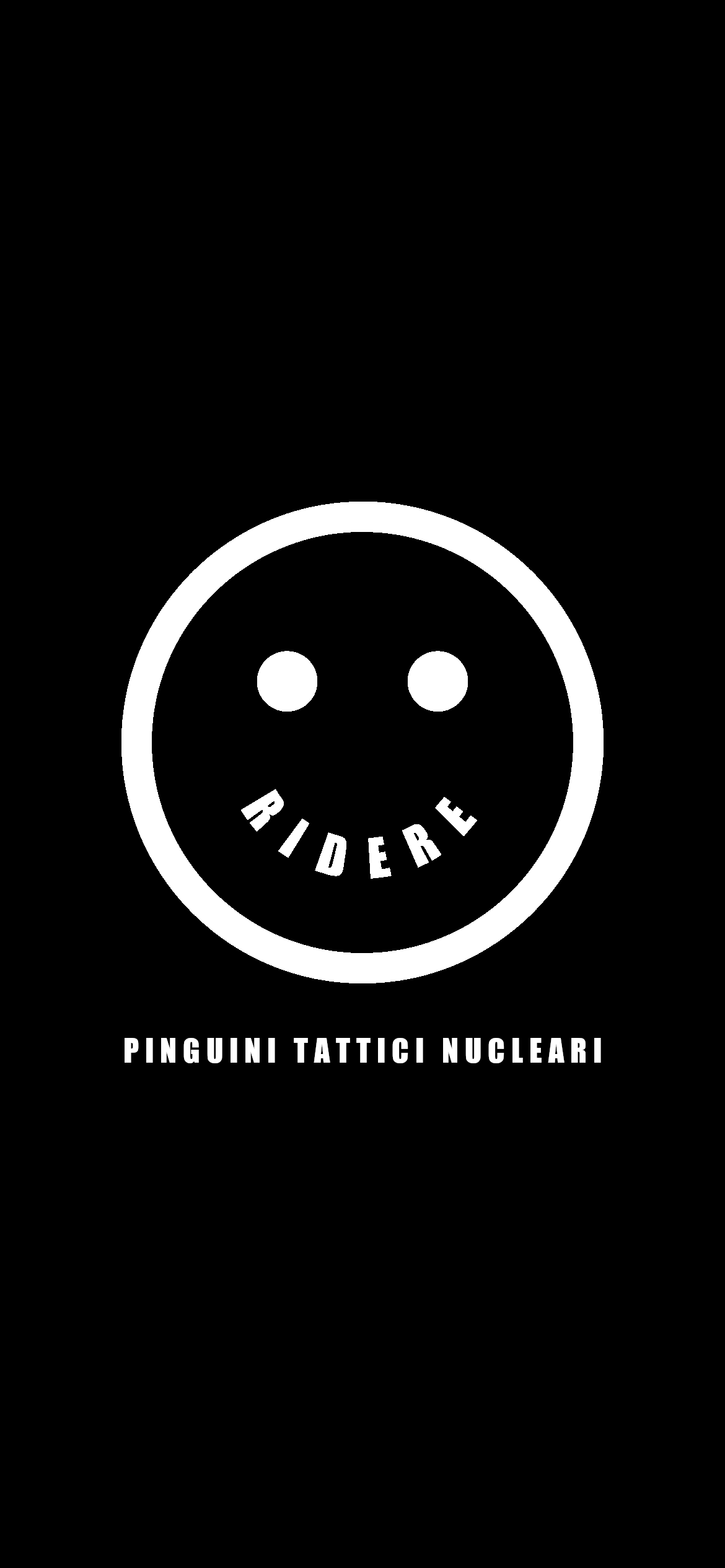 A playful phone wallpaper featuring the Italian band PTN, Pinguini Tattici Nucleari, radiating happiness with penguins.