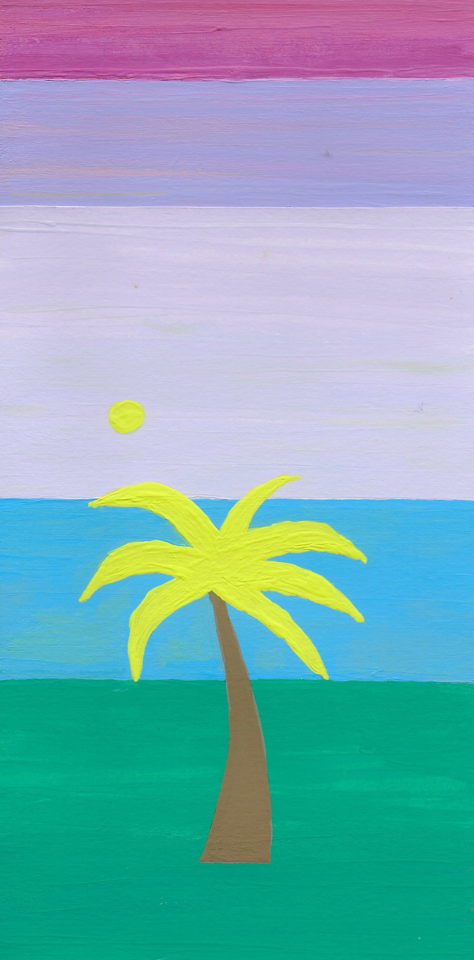 Sunny vintage stylised palm tree. by olipaintfr