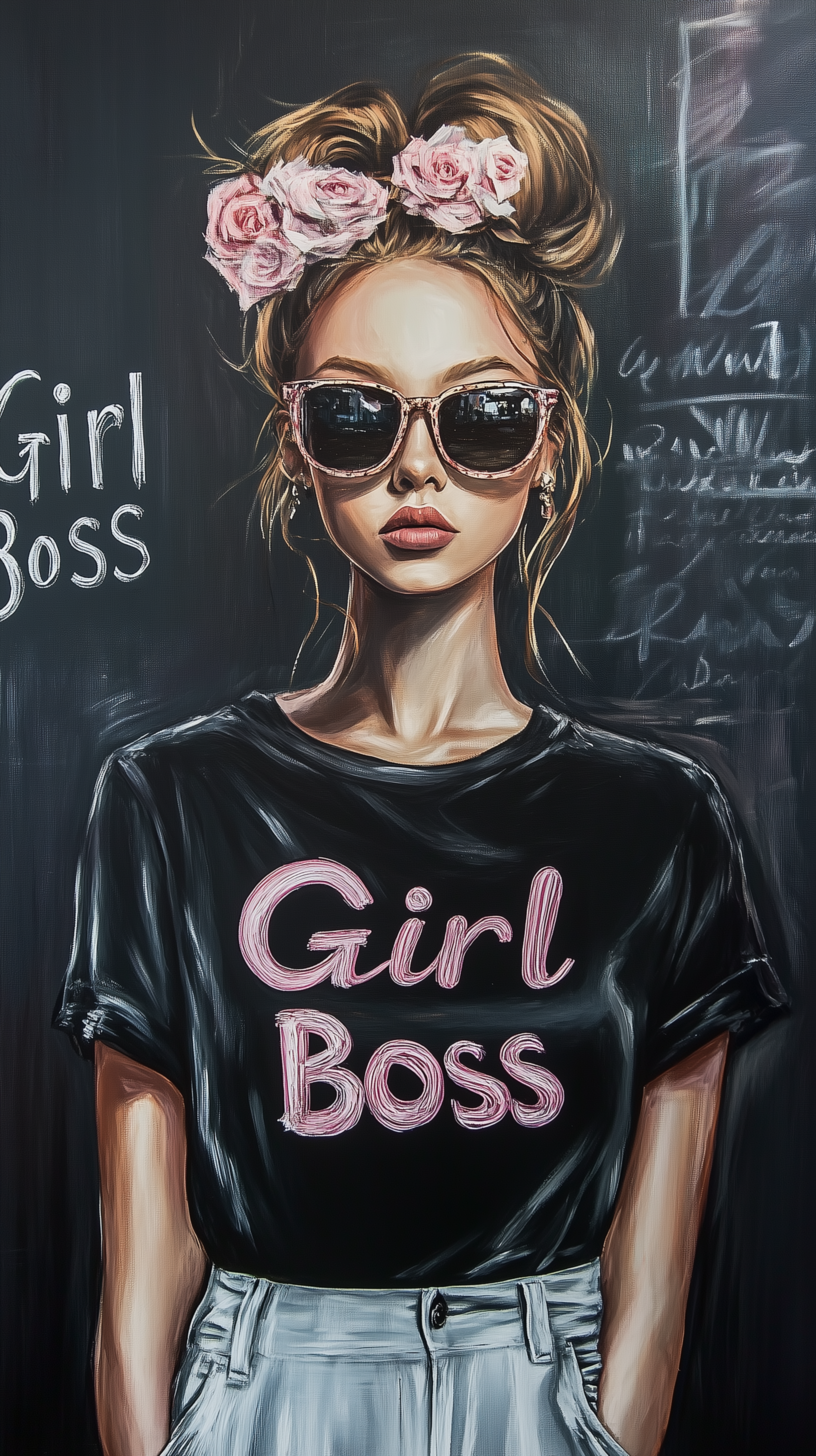 A stylish phone wallpaper featuring the empowering phrase girl boss, designed to inspire confidence and motivation in a sleek and modern aesthetic.