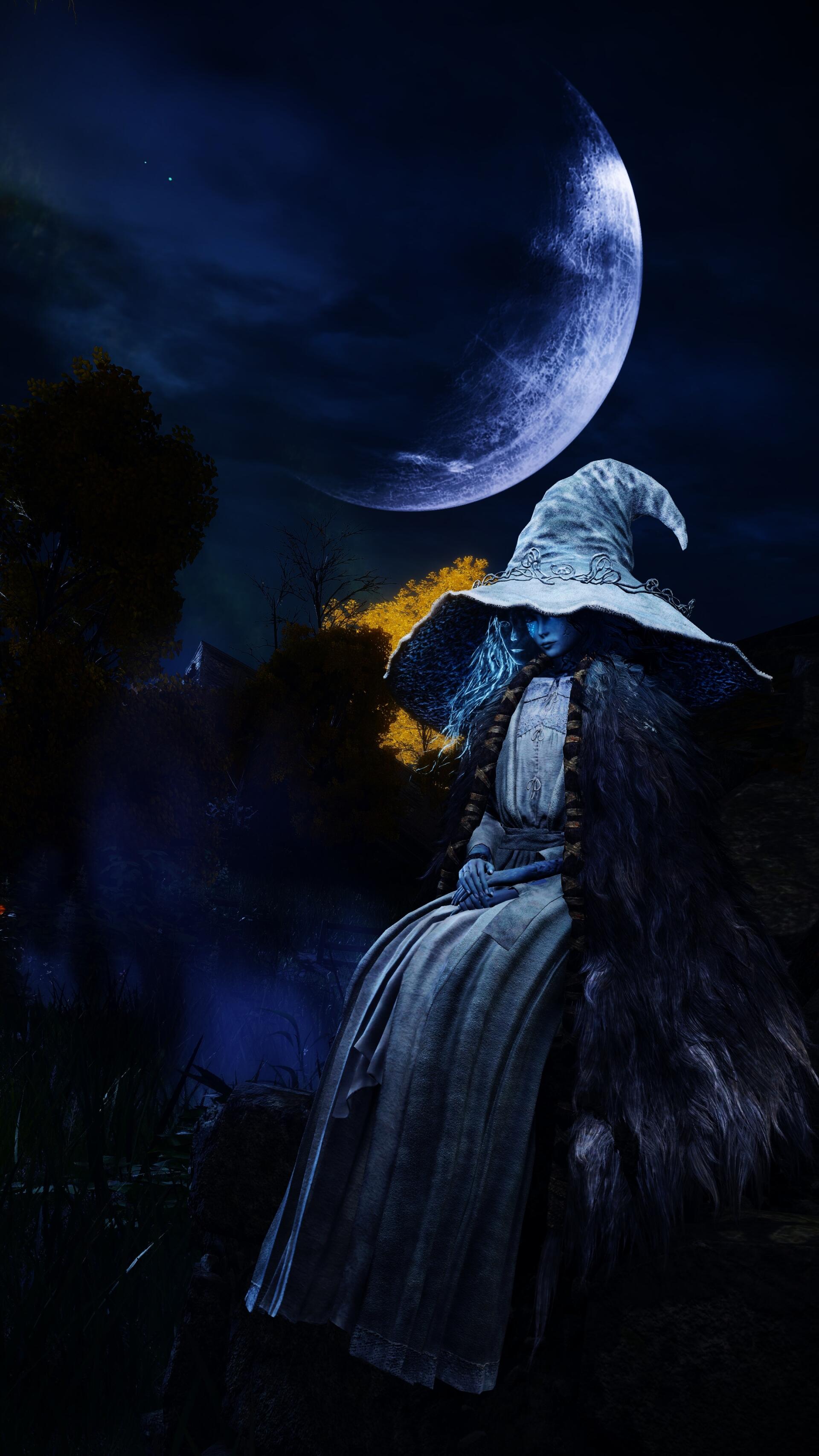Phone wallpaper featuring Ranni the Witch from the video game Elden Ring, showcasing her mystical allure and captivating design.