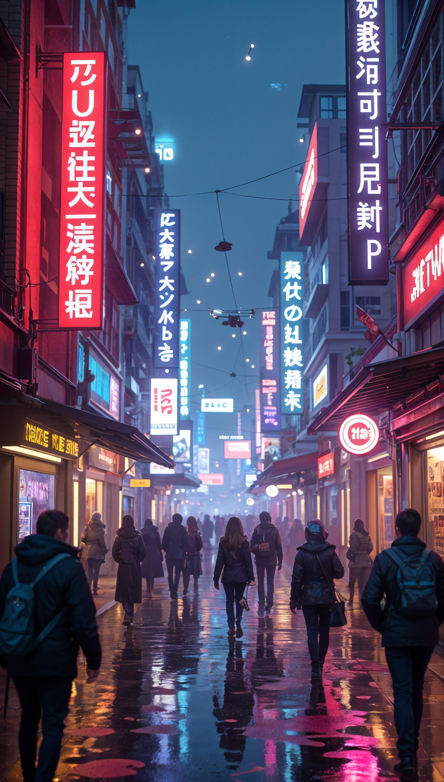 Neon Night Stroll by AVImages