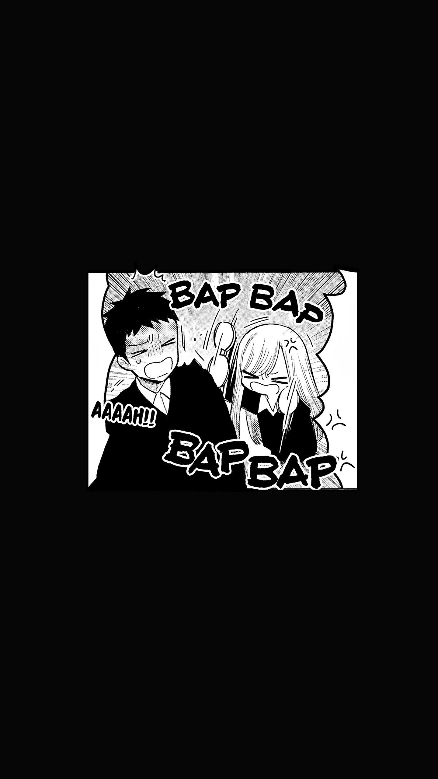 Marin hitting Gojo - My Dress-Up Darling HD Phone Wallpaper Manga - Dark background by PaulAbstract