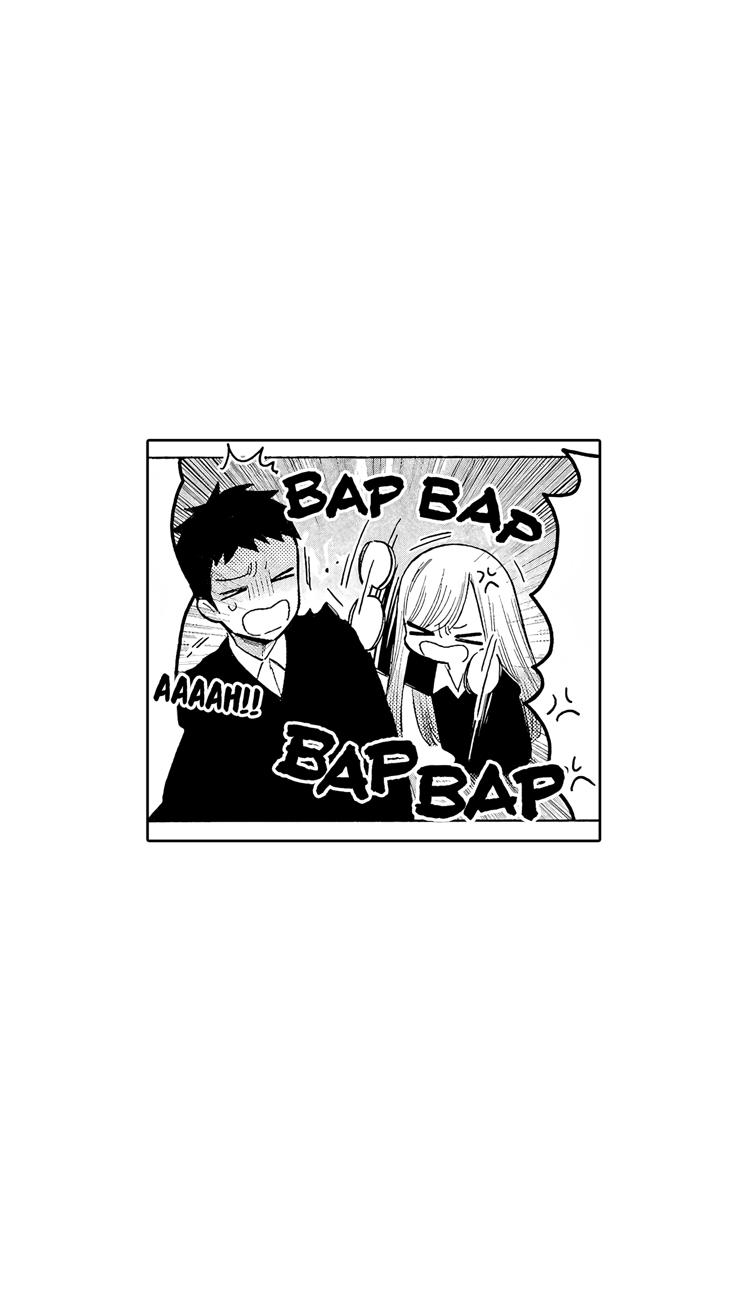 Marin hitting Gojo - My Dress-Up Darling HD Phone Wallpaper Manga - White background by PaulAbstract