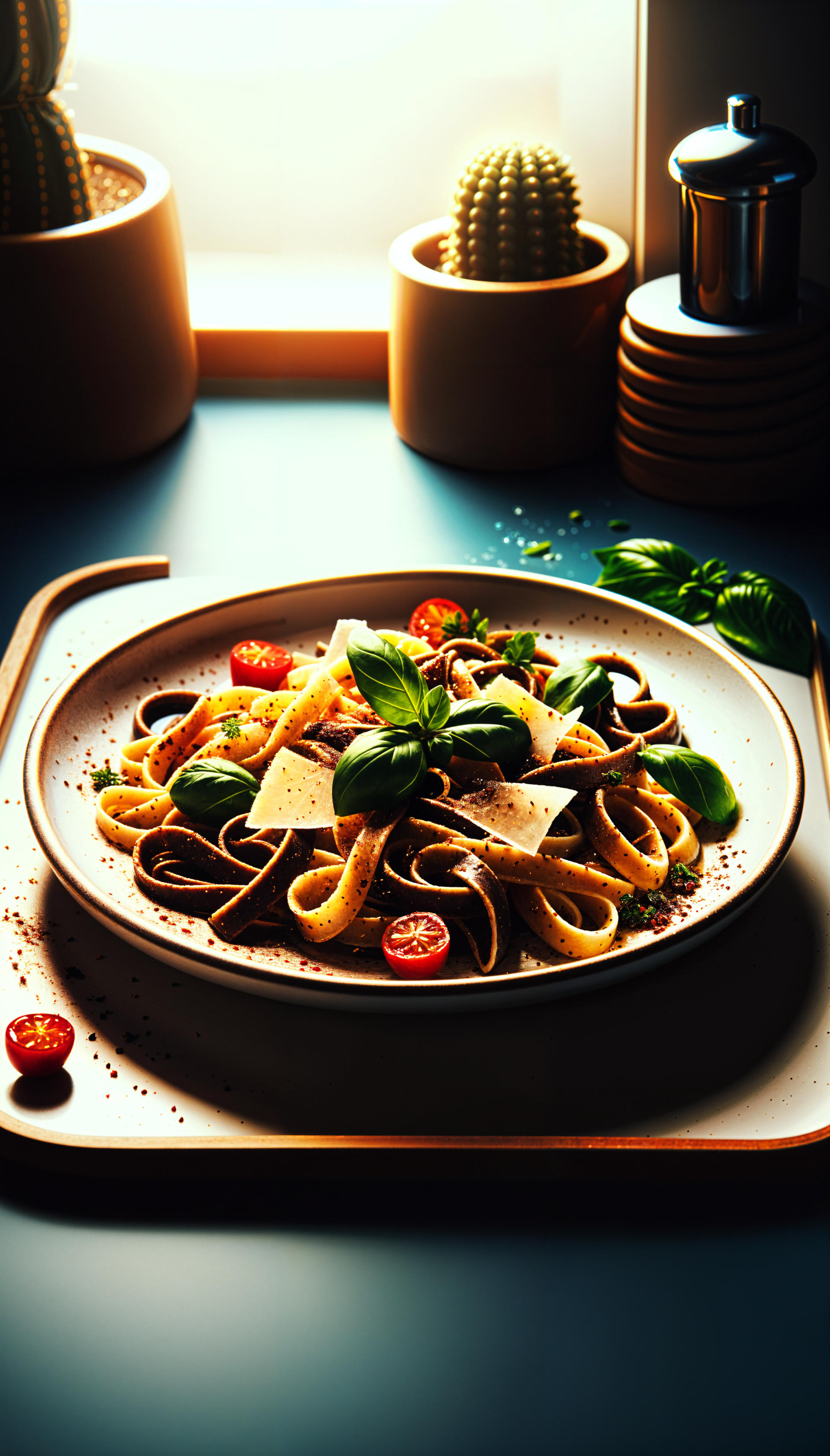 Pasta Delight: A Tasty Wallpaper for Your Phone by QuantumCurator
