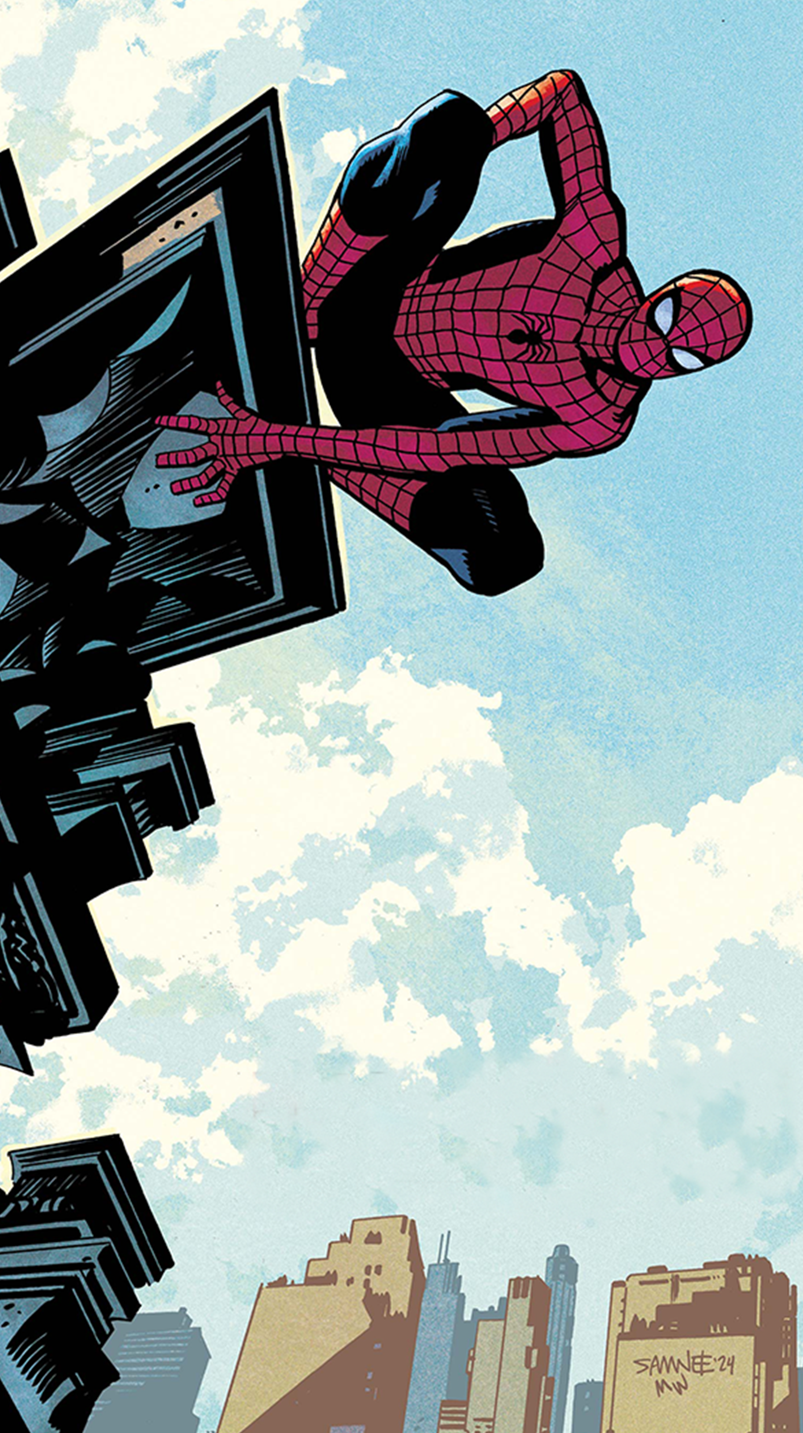 Download Ultimate Spider-Man Peter Parker Comic Comic Art Phone Wallpaper