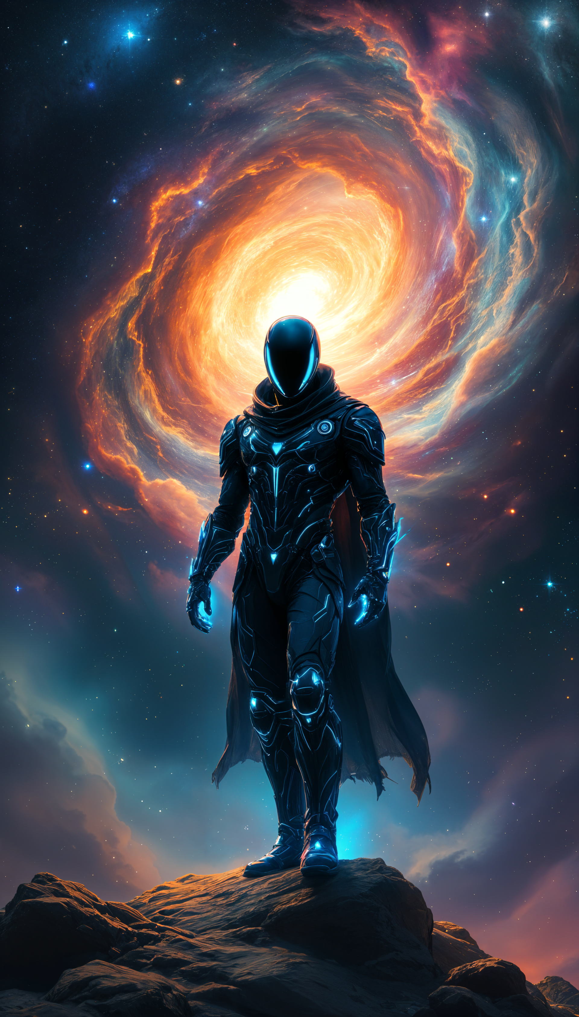 Download Mercenary Sci Fi Space Superhero Cosmic Phone Wallpaper by QuantumCurator