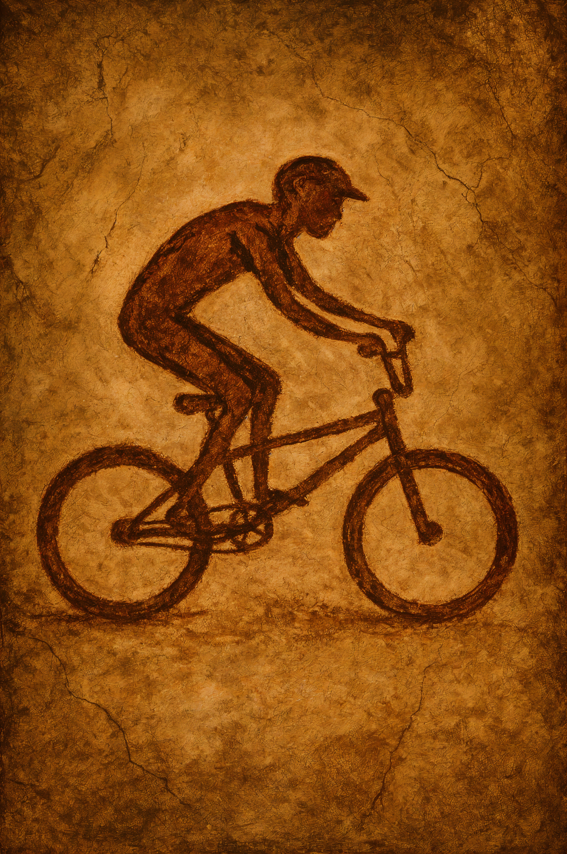 Phone wallpaper featuring a BMX rider silhouette with a textured, earthy brown background, designed to fit iPhone and Android displays.