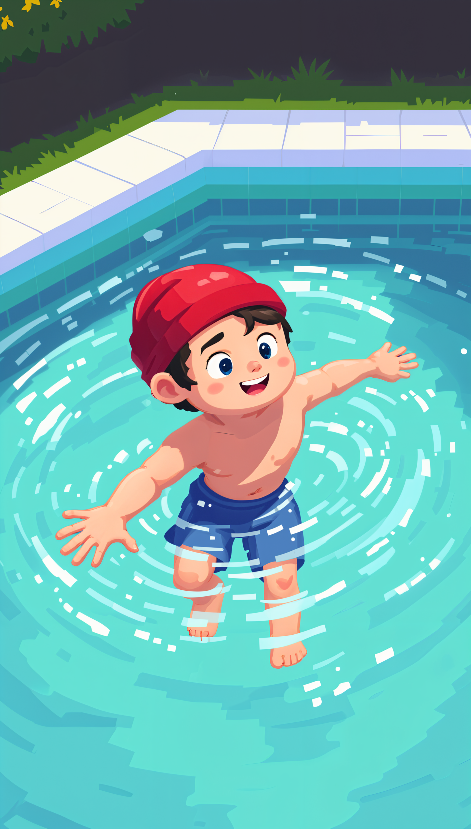 Download Swimming Boy Pool Swimmer Phone Wallpaper by QuantumCurator