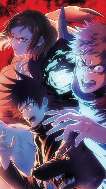 Nobara Kugisaki Yuji Itadori Megumi Fushiguro Anime Jujutsu Kaisen Phone Wallpaper