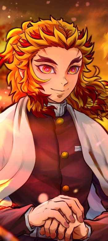 Kyojuro Rengoku Anime Demon Slayer: Kimetsu no Yaiba Phone Wallpaper