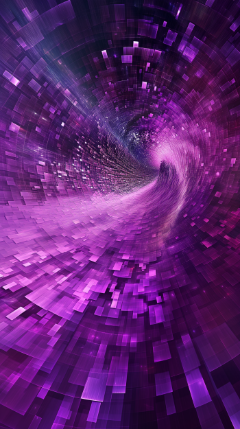 Artistic purple tunnel abstract design for phone wallpaper with a mesmerizing 3D block pattern.