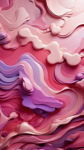 Abstract pink and purple flowing design phone wallpaper.