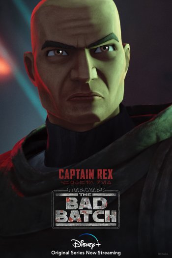 Star Wars: The Bad Batch Captain Rex phone wallpaper featuring show title and Disney+ logo.