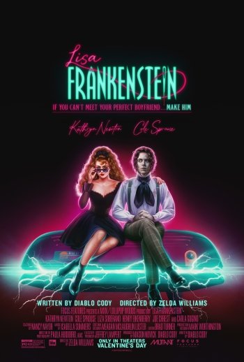 Lisa Frankenstein movie poster wallpaper featuring the main characters in vibrant colors.