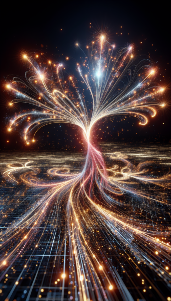 Abstract sparkler explosion phone wallpaper with dynamic light streaks and glitter on a dark background.