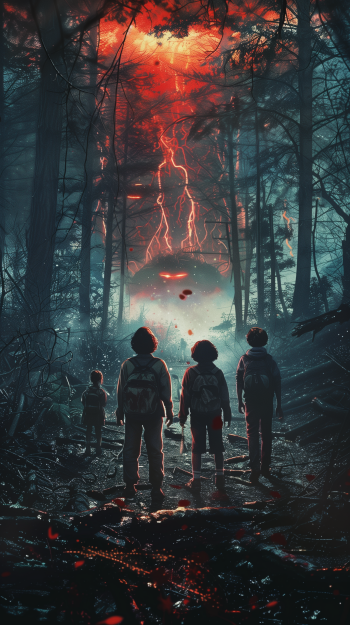Stranger Things fan art Phone Wallpaper